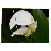 Zwei weiße Calla Lilies Floral Große Geschenktüte (Rückseite)