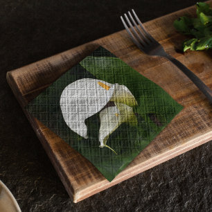 Zwei weiße Calla Lilies Floral Serviette