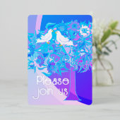 Zwei weiße Docks Art-Déco-Stil Folieneinladung (Stehend vorne)