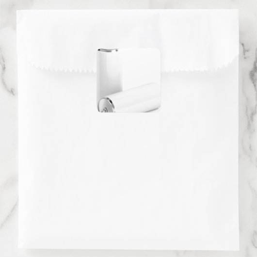 Zwei weiße Dosen Quadratischer Aufkleber (Tasche)