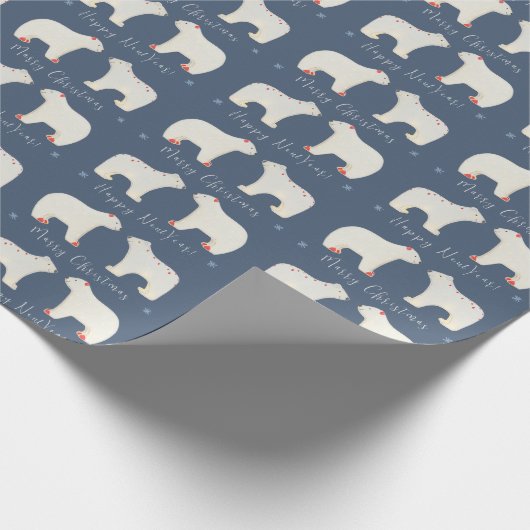 Zwei weiße Eisbären Geschenkpapier (Ecke)