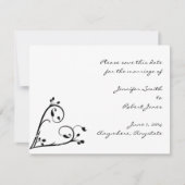 Zwei weiße Friedhöfe und Herz Save the Date (Vorderseite)