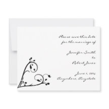 Zwei weiße Friedhöfe und Herz Save the Date