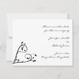 Zwei weiße Friedhöfe und Herz Save the Date