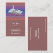 zwei weiße Gänse im extravaganten Hintergrund Visi Visitenkarte (Vorne/Hinten)