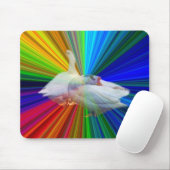 zwei weiße Gänse mit sehr extravagantem Hintergrun Mousepad (Mit Mouse)