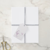 Zwei weiße Herzen verflochten - Bischof lila Geschenkanhänger (Mit Garn)