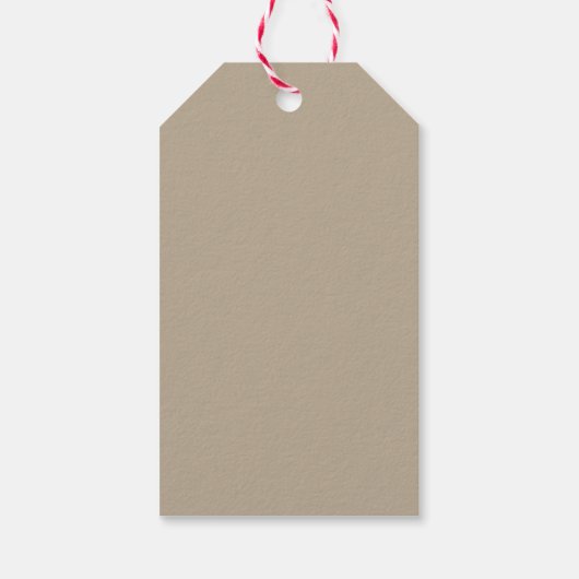 Zwei weiße Hirsche auf Beige Farbe Weihnachten Geschenkanhänger (Rückseite)