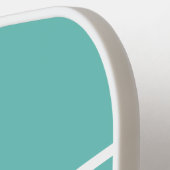 Zwei weiße horizontale Streifen Soft Aquamarin Bac Pickleball Schläger (Linke Seite)