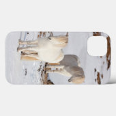 Zwei weiße isländische Pferde Case-Mate iPhone Hülle (Rückseite (Horizontal))