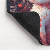 Zwei weiße Kätzchen und Blume Mousepad (Ecke)