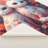 Zwei weiße Kätzchen und Blume Sherpadecke (3/4)