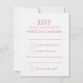 Zwei weiße Liebesvögel rosa formale Hochzeit RSVP Karte (Rückseite)