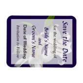 Zwei weiße Lilien Save the Date Magnet (Horizontal)