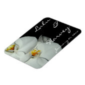 Zwei weiße Orchids persönliche Hochzeit Magnet (Linke Seite)