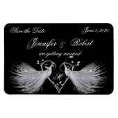 Zwei weiße Pflaster und das Herz-Monogram-Magnet Magnet (Horizontal)