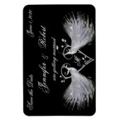 Zwei weiße Pflaster und das Herz-Monogram-Magnet Magnet (Vertikal)