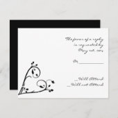 Zwei weiße Pflaster und Herzreaktionskarte RSVP Karte (Vorne/Hinten)