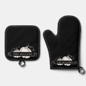 Zwei weiße Pumpkins Personalisiert Ofenhandschuh & Topflappen-Set (Vorderseite)