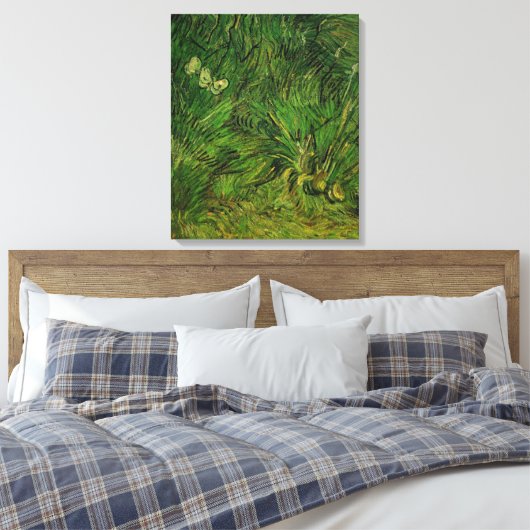 Zwei weiße Schmetterlinge von Vincent van Gogh Leinwanddruck (Insitu (Schlafzimmer))