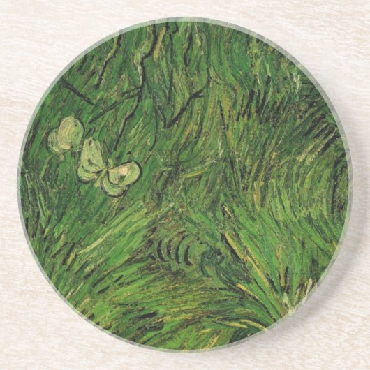 Zwei weiße Schmetterlinge von Vincent van Gogh Untersetzer (Vorne)