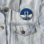 Zwei weiße Schwäne bilden das Herz-Zeichen Button (Beispiel)