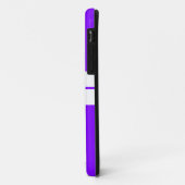 Zwei weiße Streifen mit Lila Hintergrund Case-Mate iPhone Hülle (Hinten/Links)