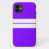Zwei weiße Streifen mit Lila Hintergrund Case-Mate iPhone Hülle (Rückseite)