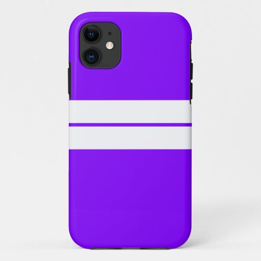 Zwei weiße Streifen mit Lila Hintergrund Case-Mate iPhone Hülle (Rückseite)