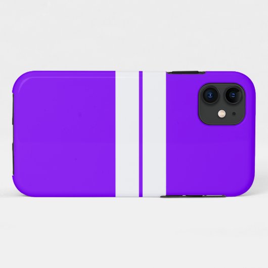 Zwei weiße Streifen mit Lila Hintergrund Case-Mate iPhone Hülle (Rückseite (Horizontal))