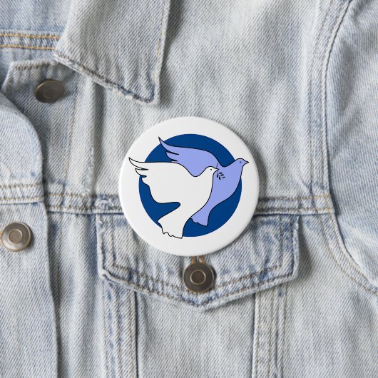 Zwei weiße Tauben für Frieden Button (Beispiel)