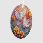 Zwei weiße Tauben inmitten eines Blumenmusters Ornament (Vorderseite)