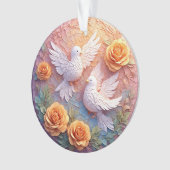 Zwei weiße Tauben inmitten eines Blumenmusters Ornament (Vorderseite)