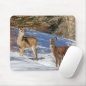 Zwei Weißschwänzer im Winter Mousepad (Mit Mouse)