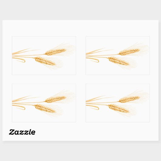 Zwei Weizenohren Rechteckiger Aufkleber (Blatt)