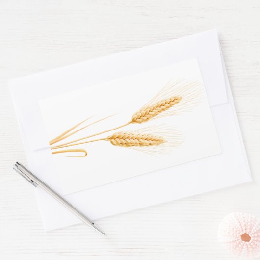 Zwei Weizenohren Rechteckiger Aufkleber (Umschlag)