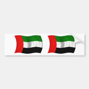 ZWEI Wellen UAE Flags Autoaufkleber