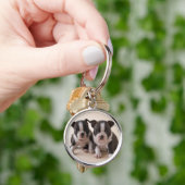 Zwei Welpen Bostons Terrier Schlüsselanhänger (Hand)