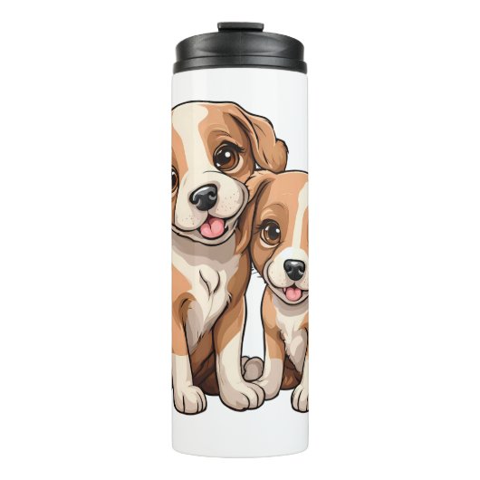 ZWEI WELPEN Kaffeetasse Thermosbecher (Vorderseite)