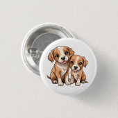 ZWEI WELPEN Knopf Button (Vorne & Hinten)