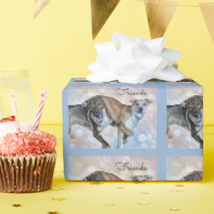 Zwei Welpenfreunde wackeln Papier Geschenkpapier