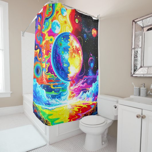 Zwei Welten Duschvorhang (Beispiel)