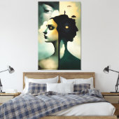 Zwei Welten Leinwanddruck (Insitu (Schlafzimmer))