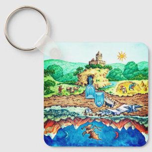 Zwei Welten - Tagwelt und Nachtwelt Schlüsselanhänger