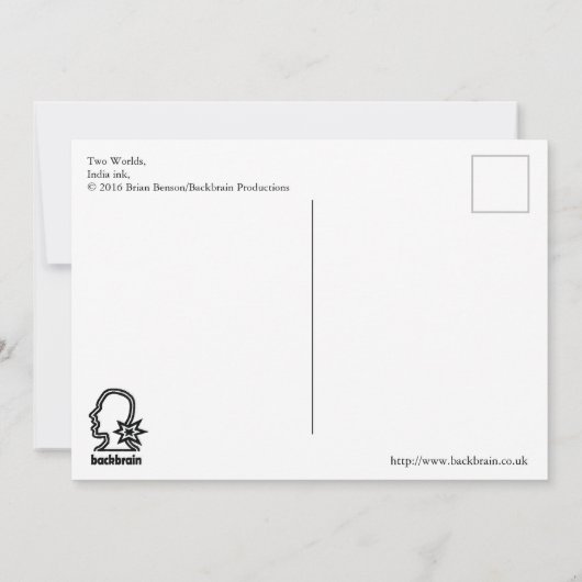 Zwei Welten, von Brian Benson Flat Card (Rückseite)