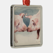 Zwei wenig Piggies 2012 Silbernes Ornament (Rechts)