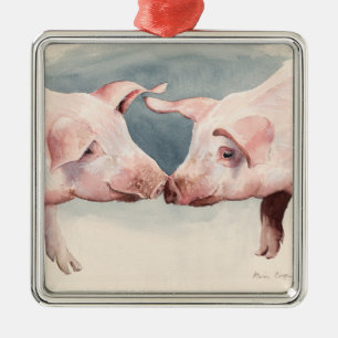 Zwei wenig Piggies 2012 Silbernes Ornament