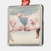 Zwei wenig Piggies 2012 Silbernes Ornament (Links)