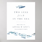 Zwei weniger Fische an der Meeresküste Begrüßungsz Poster (Vorne)