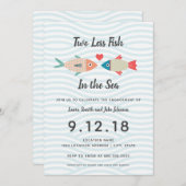 Zwei weniger Fische im Meer // Engagement Party Einladung (Vorne/Hinten)